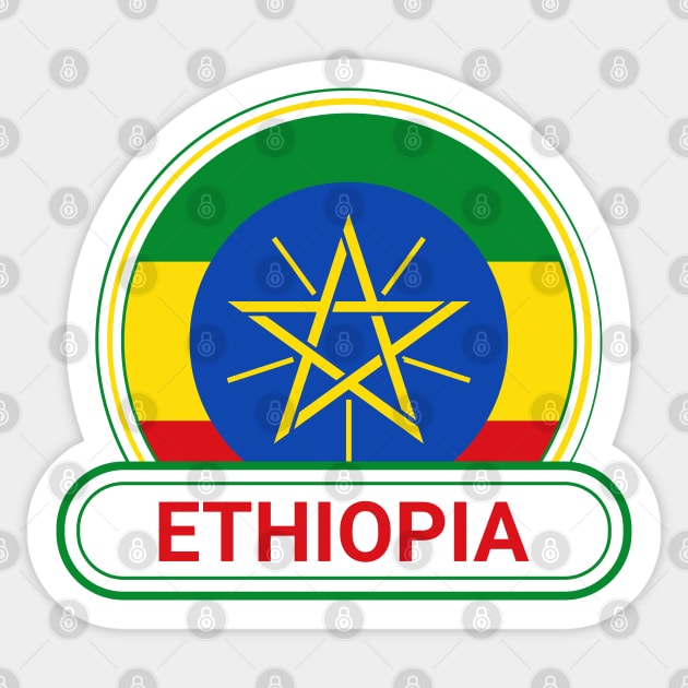 Ethiopia Country Badge - Ethiopia Flag Sticker by Yesteeyear